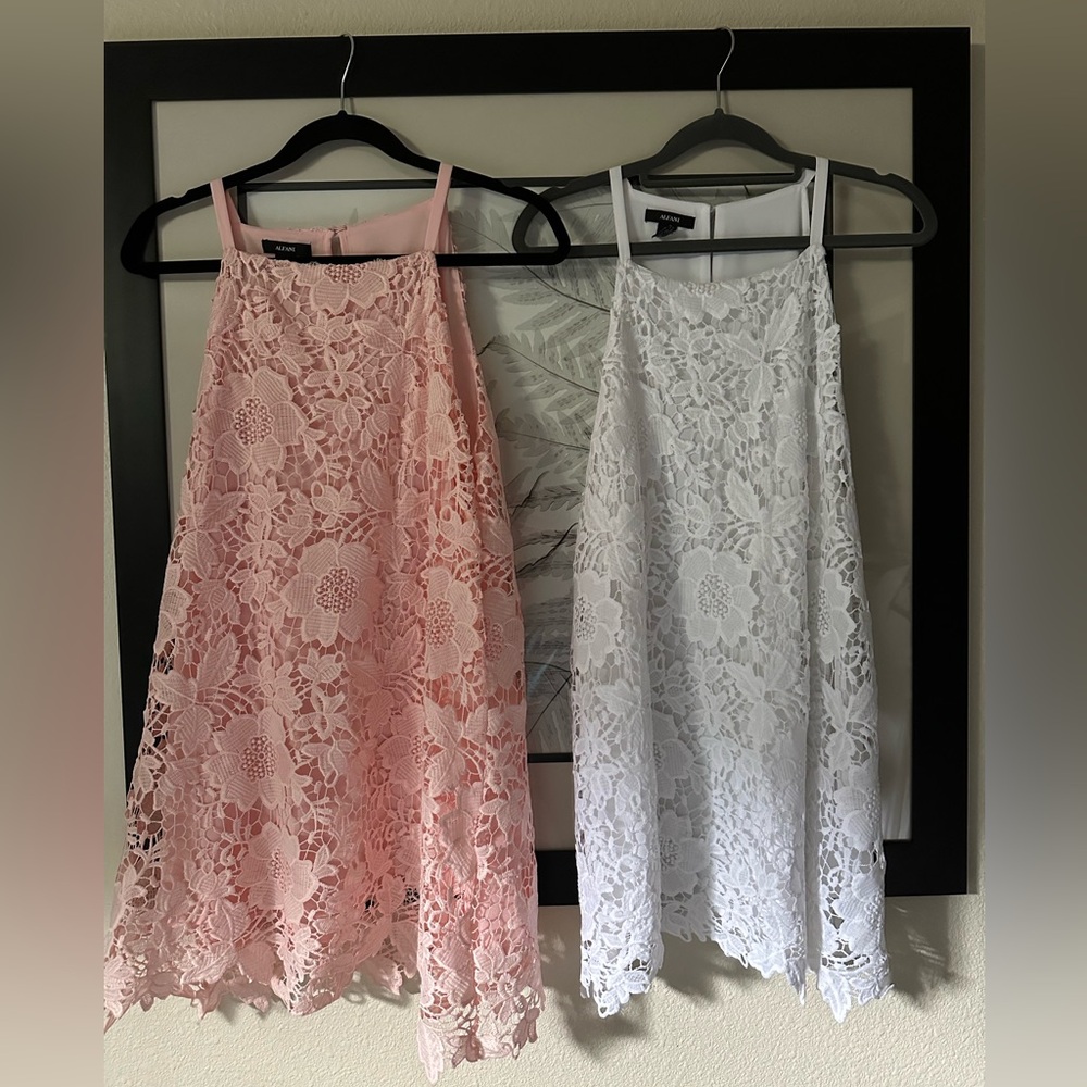 Set of 2 ~ Alfani Tunic Tops with Lace Overlay